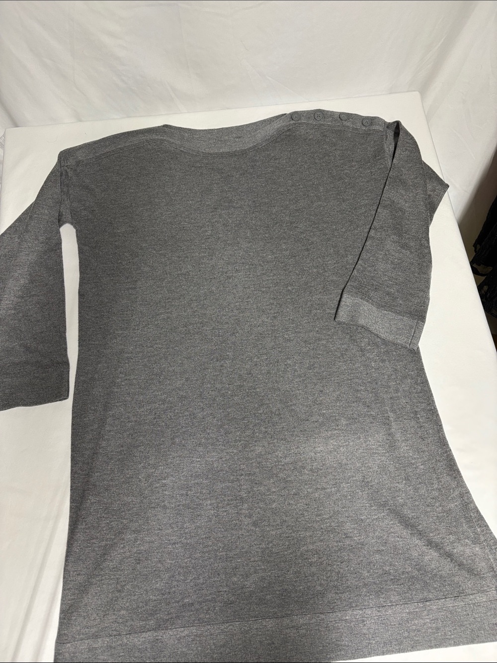 United Colors of Benetton Gray Knit Tunic Sweater Dress 3/4 Sleeve